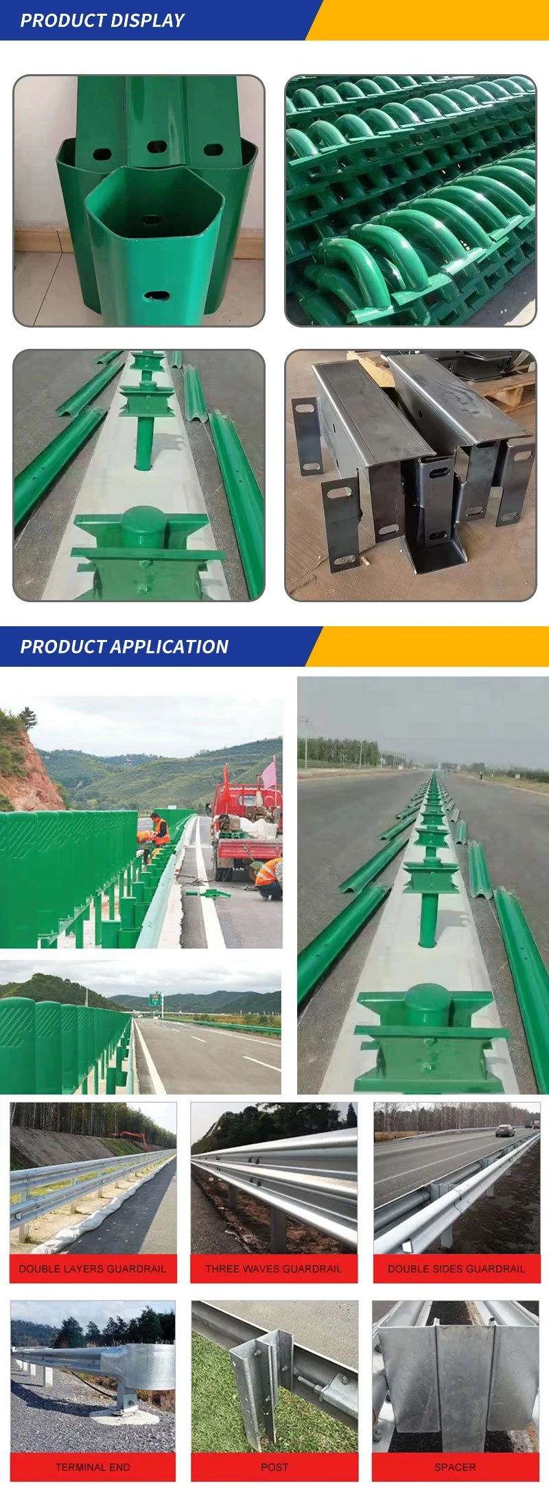 Road Safety Steel Barrier Highway Guard Rail Road W Beam Rails