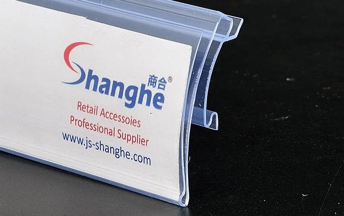 Supermarket Clear Promotional Plastic PVC Shelf Talker Label Display Price Tag Holders