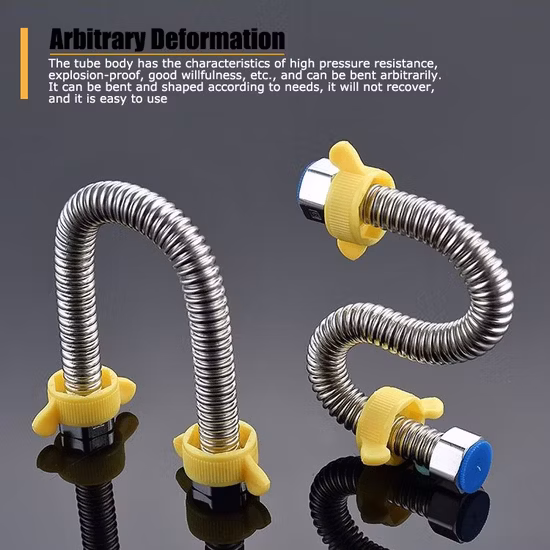 Выдвижной металлический душевой шланг с двойным замком из нержавеющей стали для ванной комнаты для распылителей душа